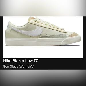 WMNS NIKE BLAZER LOW ‘77 SEA GLASS-WHITE-SEAFOAM SIZE 6 [DM7186-011]